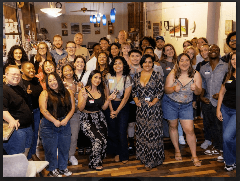 People connecting at a Friends of Friends gathering